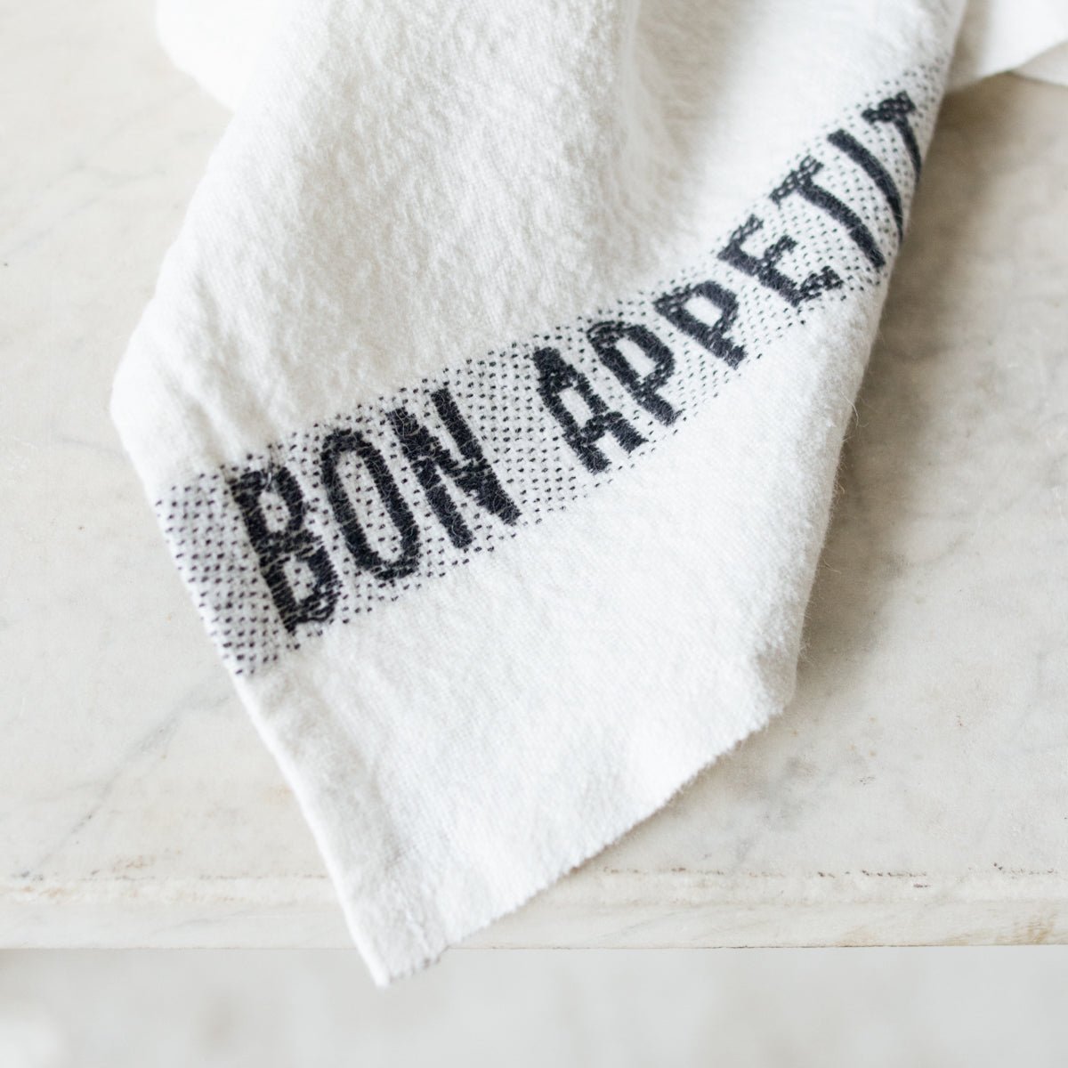 PAIRE DE TORCHONS DE CUISINE BON APPETIT | BLANC ET NOIR