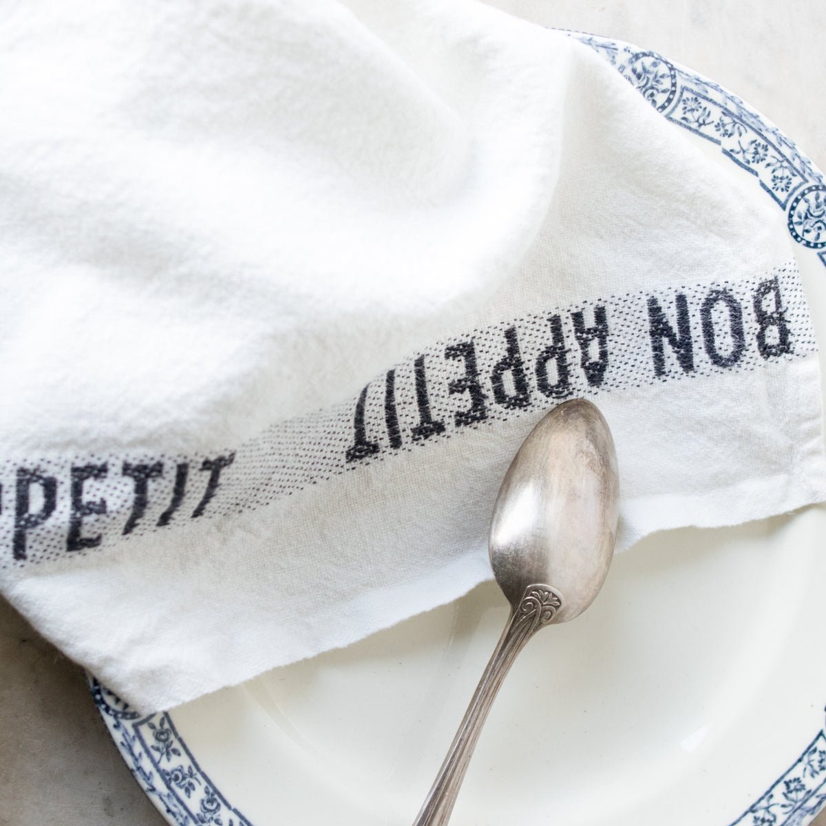 PAIRE DE TORCHONS DE CUISINE BON APPETIT | BLANC ET NOIR