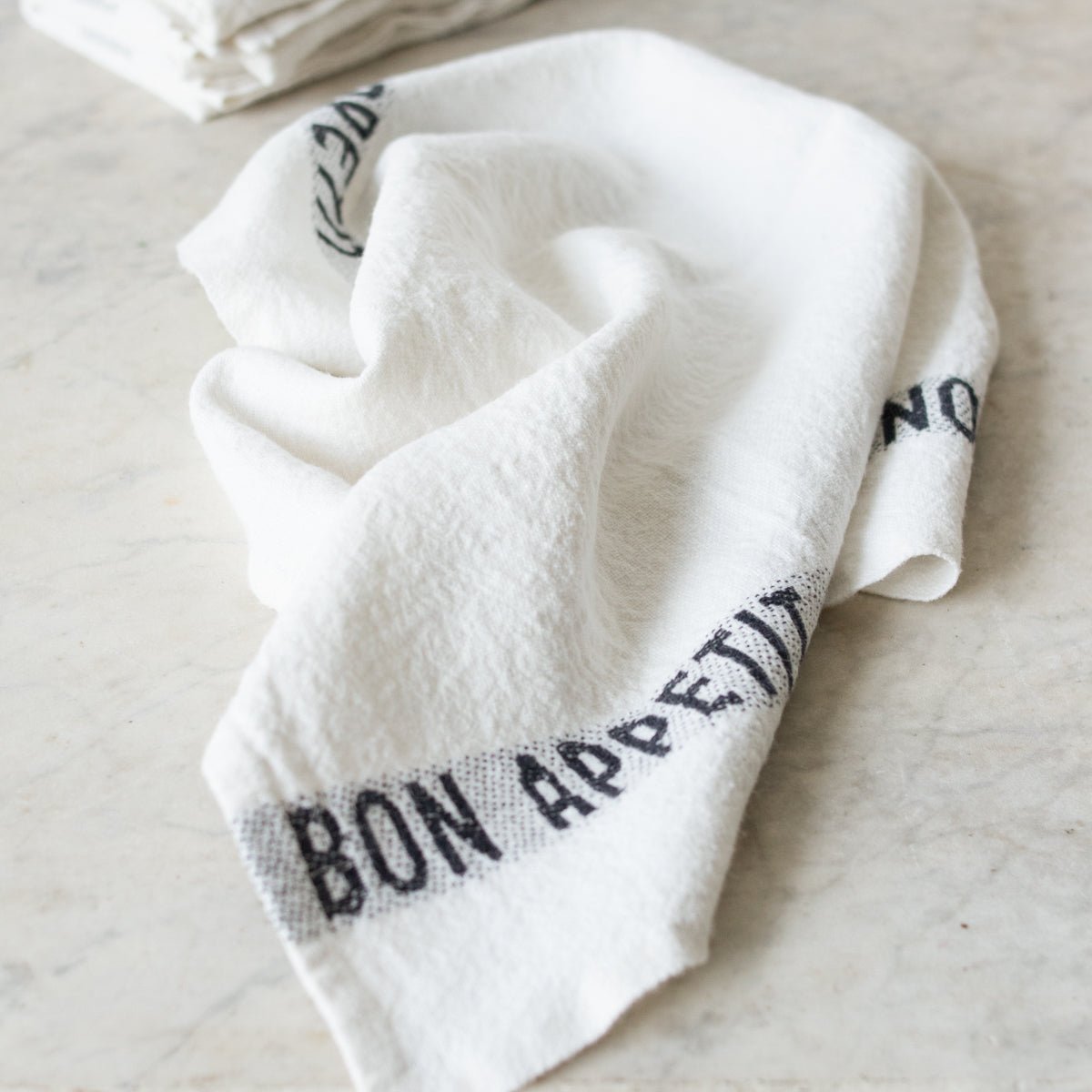 PAIRE DE TORCHONS DE CUISINE BON APPETIT | BLANC ET NOIR