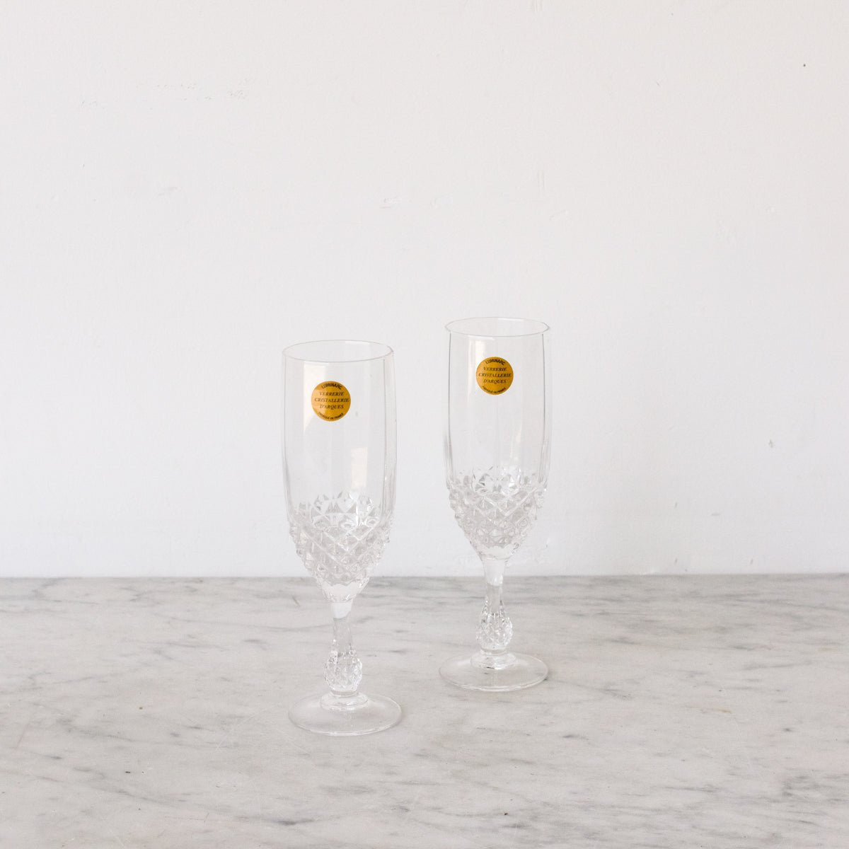 Paire de flûtes à champagne en cristal