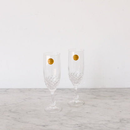 Paire de flûtes à champagne en cristal