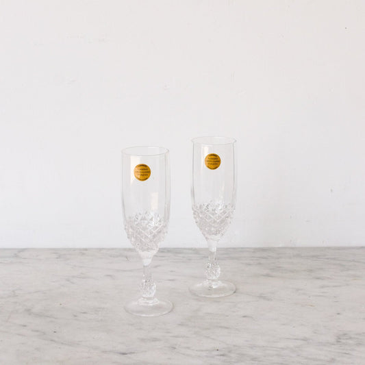 Paire de flûtes à champagne en cristal