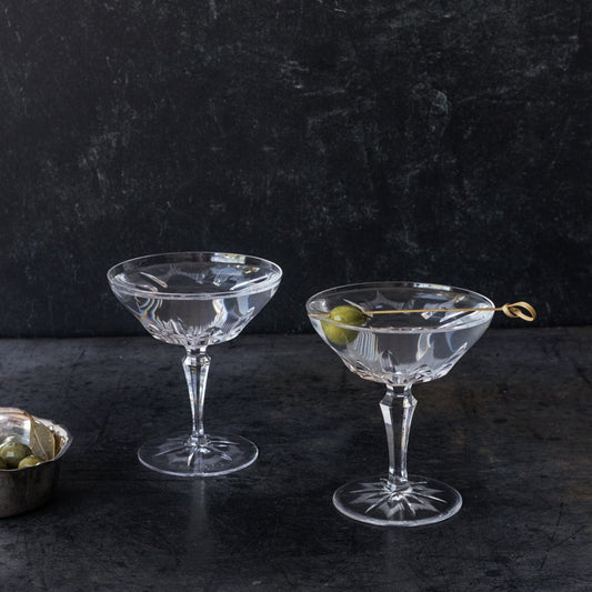 Paire de coupes en cristal taillé