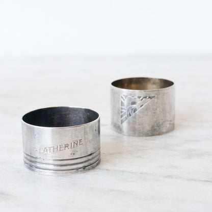 Paire de ronds de serviette en argent