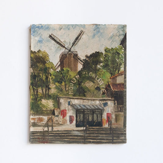 Peinture à l'huile du Moulin Rouge de Paris