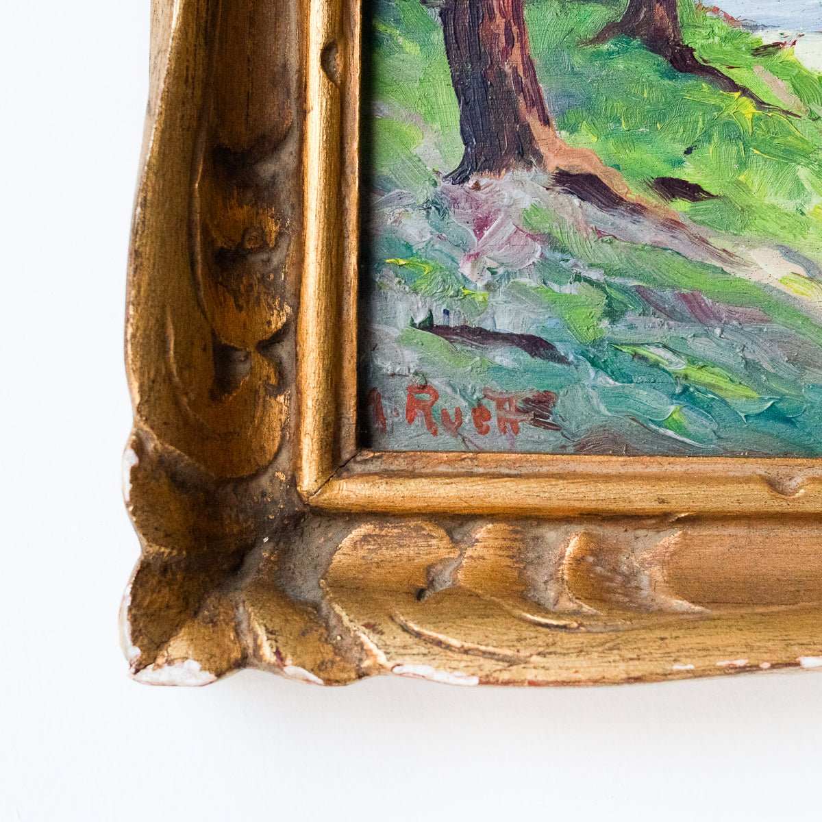 Paysage marin avec chemin désert, peinture à l'huile