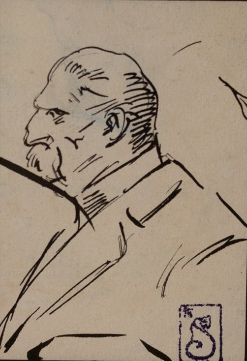 Croquis n° 5 : Portrait d'homme à moustache | Théophile Steinlen