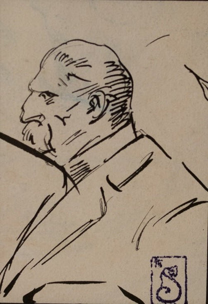Croquis n° 5 : Portrait d'homme à moustache | Théophile Steinlen