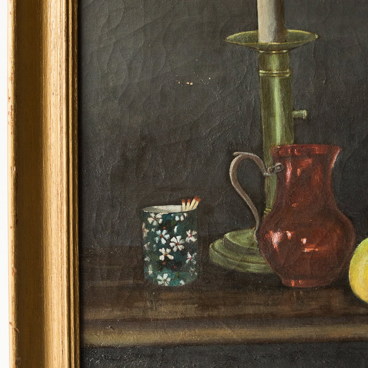 Nature morte à la lueur des bougies, peinture à l'huile