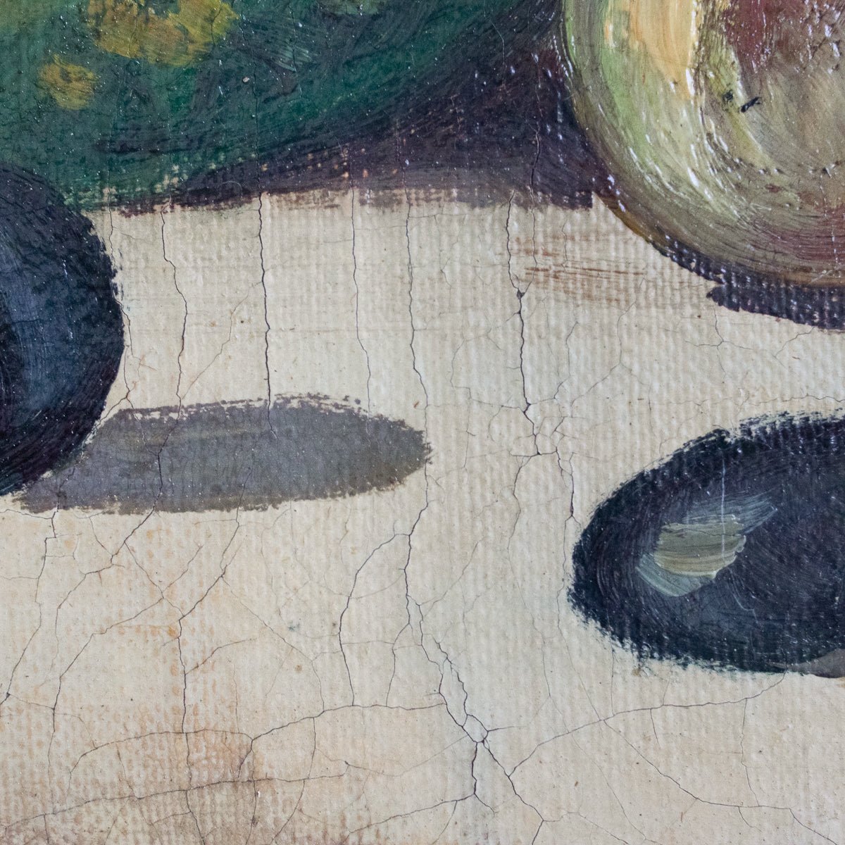 Nature morte aux fruits et aux olives, peinture à l'huile
