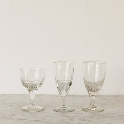 Trio de verres taillés à la main