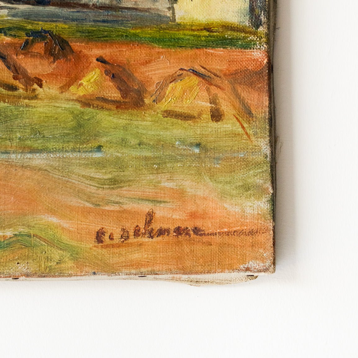 Peinture à l'huile Village au lever du soleil