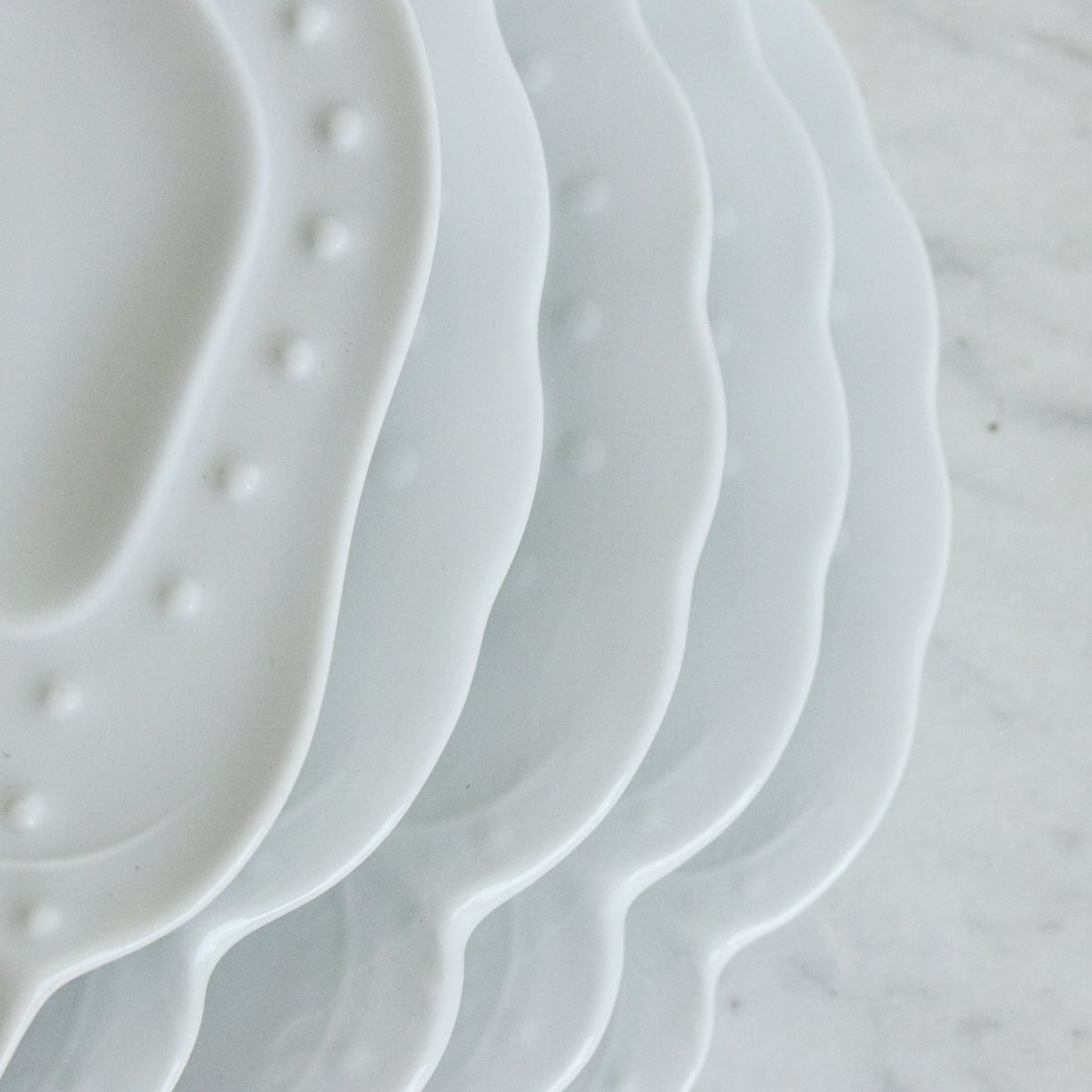 Ensemble de 6 assiettes à asperges vintage