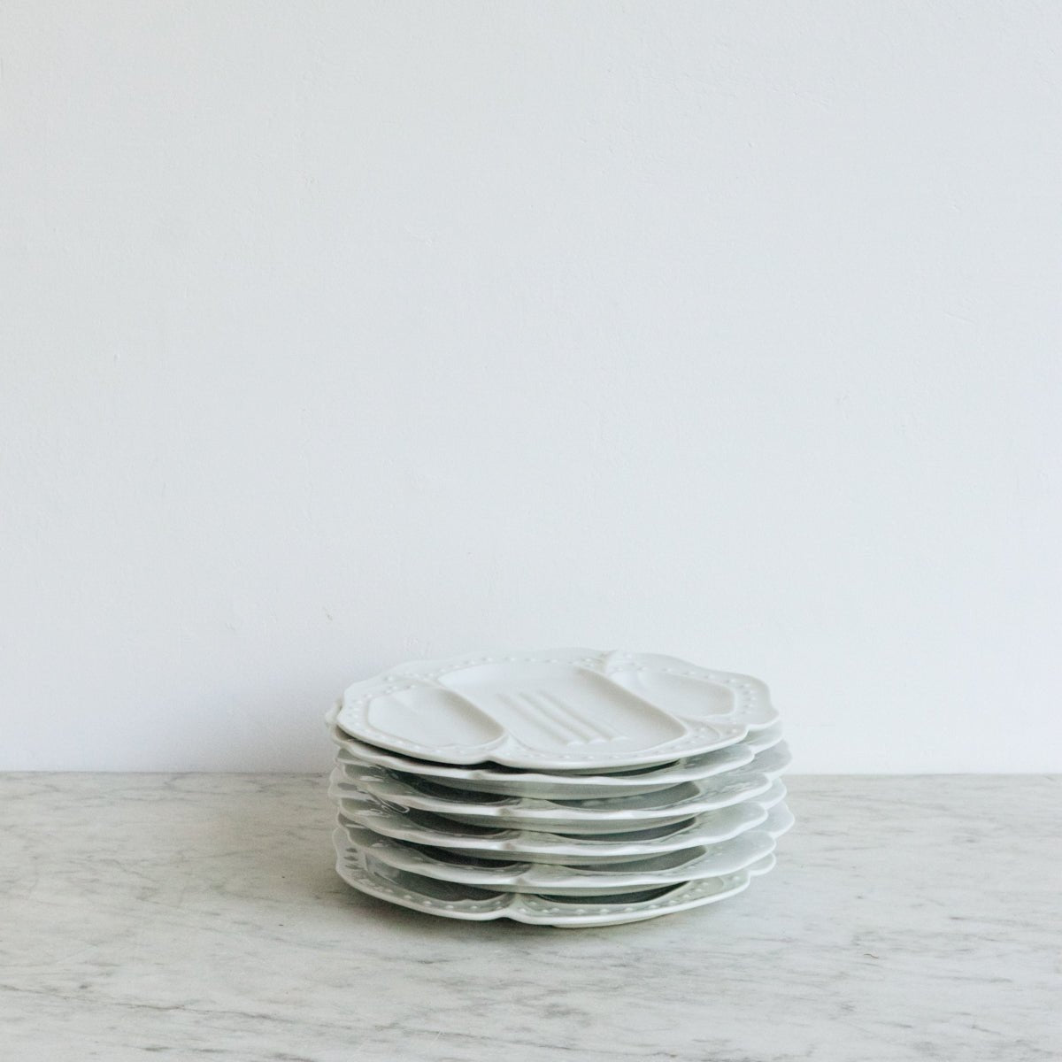 Ensemble de 6 assiettes à asperges vintage