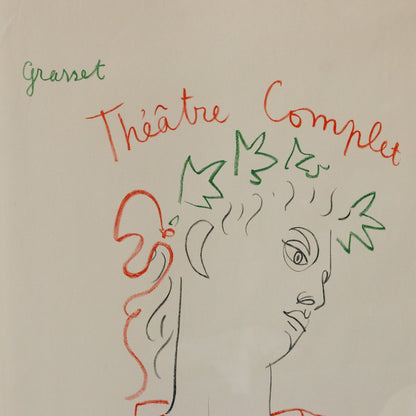 Affiche publicitaire française vintage | Théâtre complet Jean Cocteau
