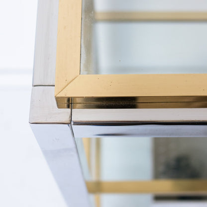 Console vintage en nickel et laiton
