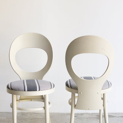 Chaise mouette vintage avec assise en coutil