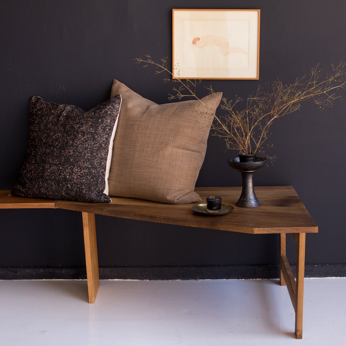 Banquette vintage en noyer